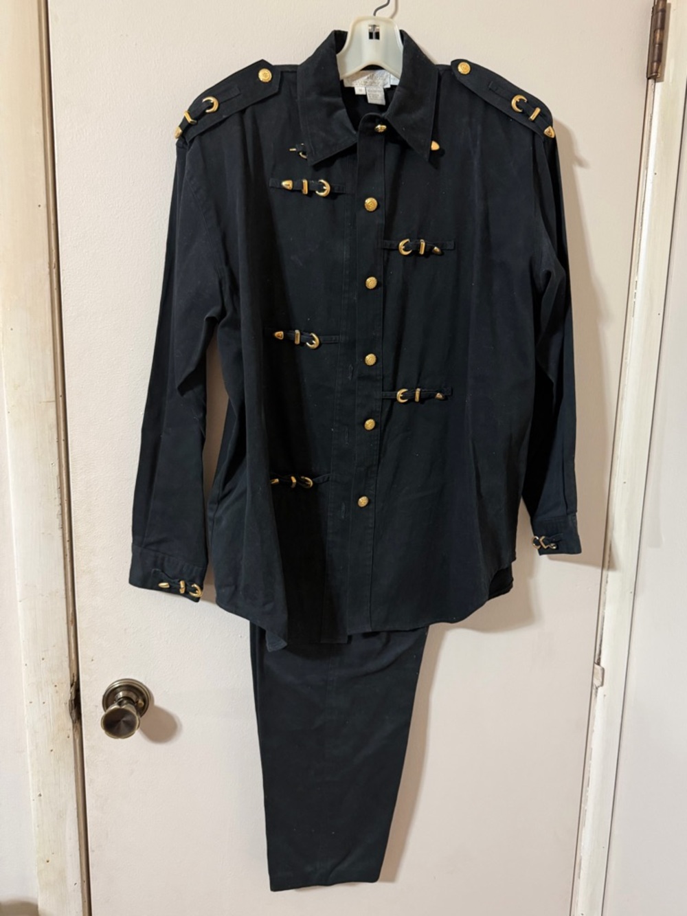 Vintage Christine Phillipe Black Jacket with Gold-Tone Hardware